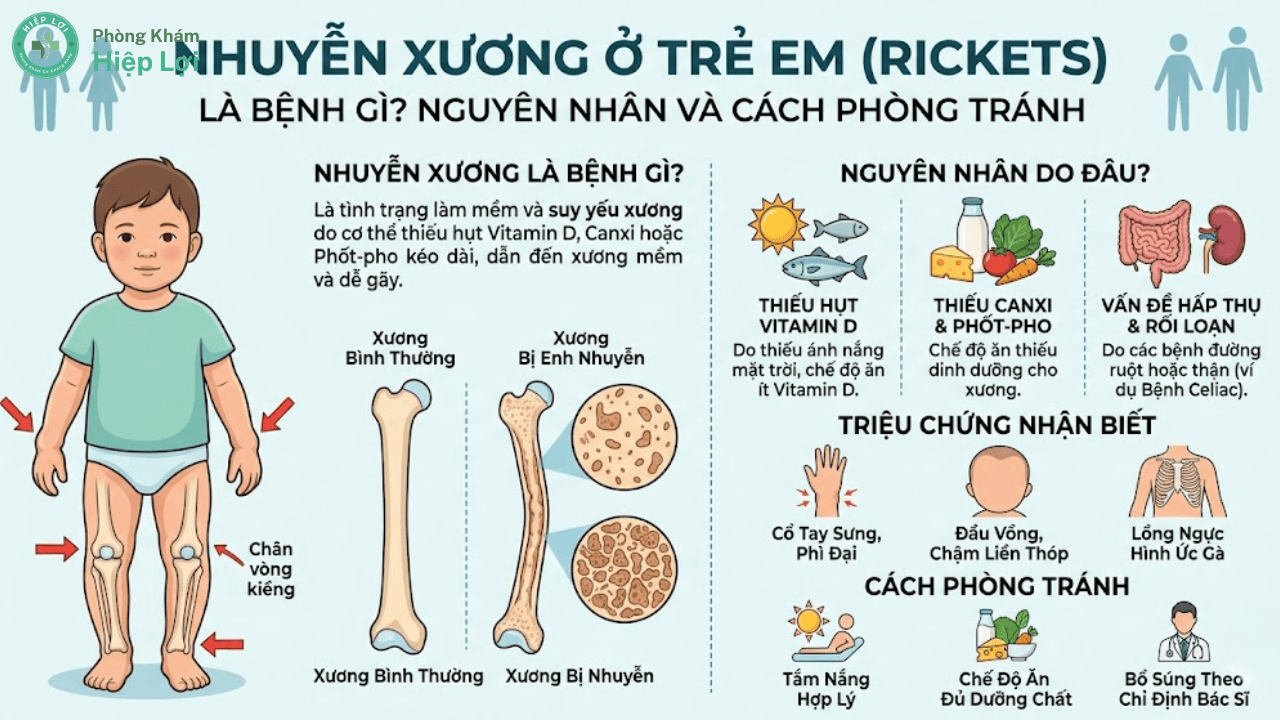 Tổng Quan Về Bệnh Nhuyễn Xương Ở Trẻ: Nguyên Nhân Và Phác Đồ Điều Trị - Phòng khám Hiệp Lợi