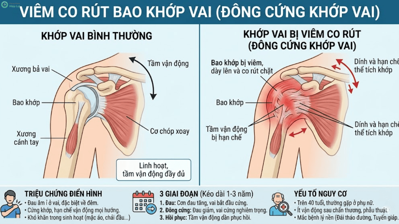 Diễn Biến Của Bệnh Viêm Co Rút Bao Khớp Vai (Đông Đặc Khớp Vai) Và Cách Điều Trị - Phòng khám Hiệp Lợi