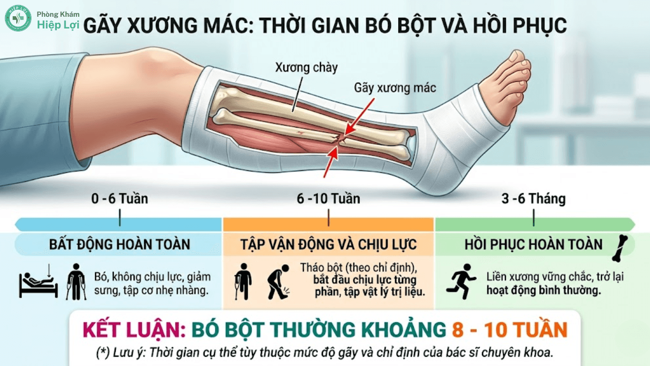Bác Sĩ Trả Lời: Gãy Xương Mác Phải Bó Bột Bao Lâu Thì Lành Và Đi Lại Được? - Phòng khám Hiệp Lợi