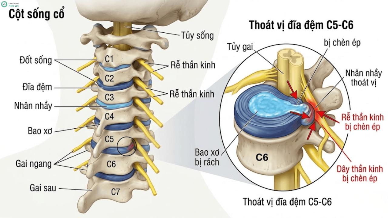 7 Điều Cần Biết Về Bệnh Thoát Vị Đĩa Đệm Cổ & Phác Đồ Trị Liệu - Phòng khám Hiệp Lợi
