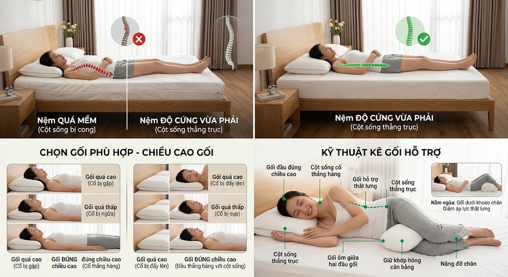 Tư Thế Ngủ Đúng Cho Người Đau Xương Khớp: Cách Chăm Sóc Cột Sống Khi Ngủ - Phòng khám Hiệp Lợi