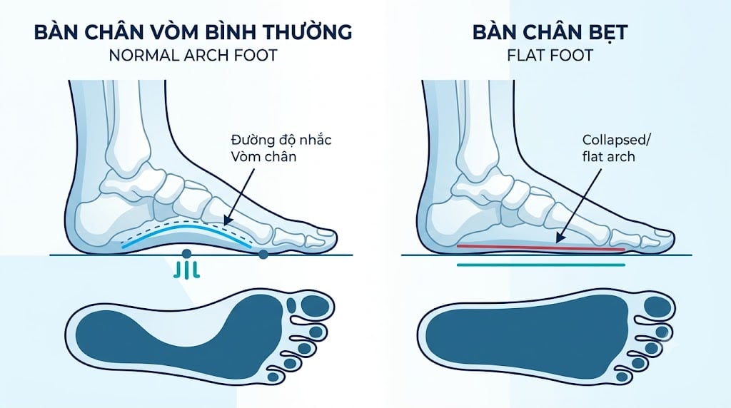 Bàn Chân Bẹt Ở Người Lớn: Có Thật Sự Gây Đau Gối, Đau Lưng? - Phòng khám Hiệp Lợi