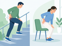 L&ecirc;n cầu thang v&agrave; đứng l&ecirc;n ngồi xuống l&agrave;m đau khớp c&ugrave;ng chậu tăng
